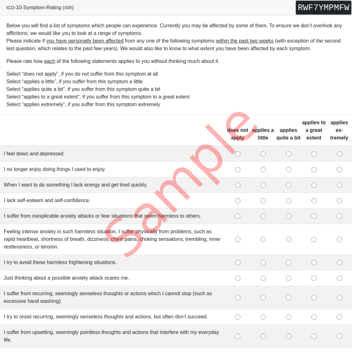 ISR Questionnaire