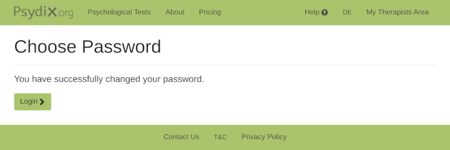 Password successfully changed